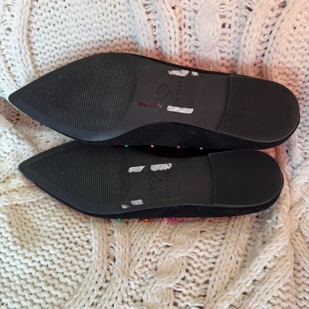 Katy PerryThe Hollie Christmas Black Faux Suede Ballet Flats Size 6.5 - Picture 5 of 6